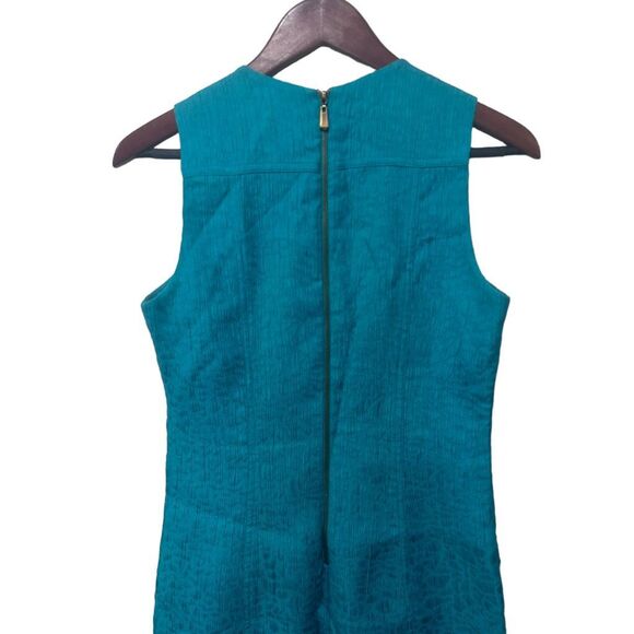 Laundry by Shelli Segal Embellished Collar Teal Sleeveless Mini Dress Size 4 - Picture 4 of 14